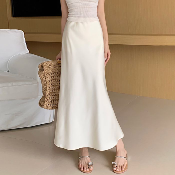 Luna Satin Fishtail Skirt