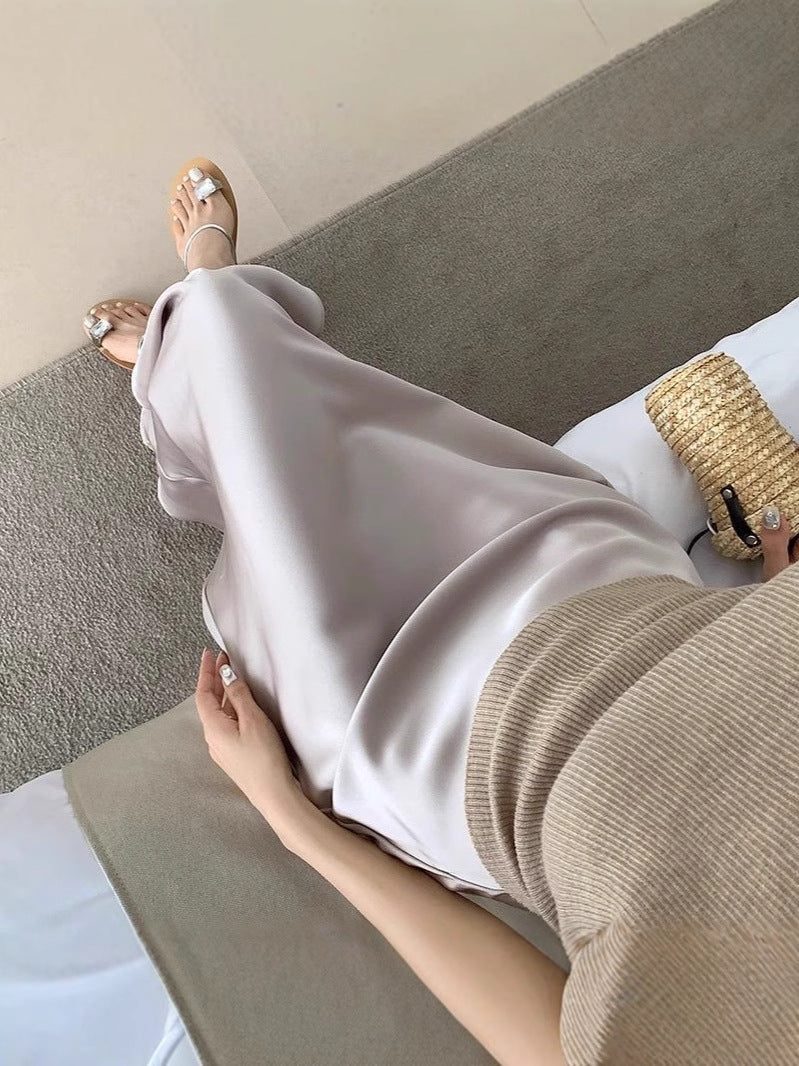 Luna Satin Fishtail Skirt