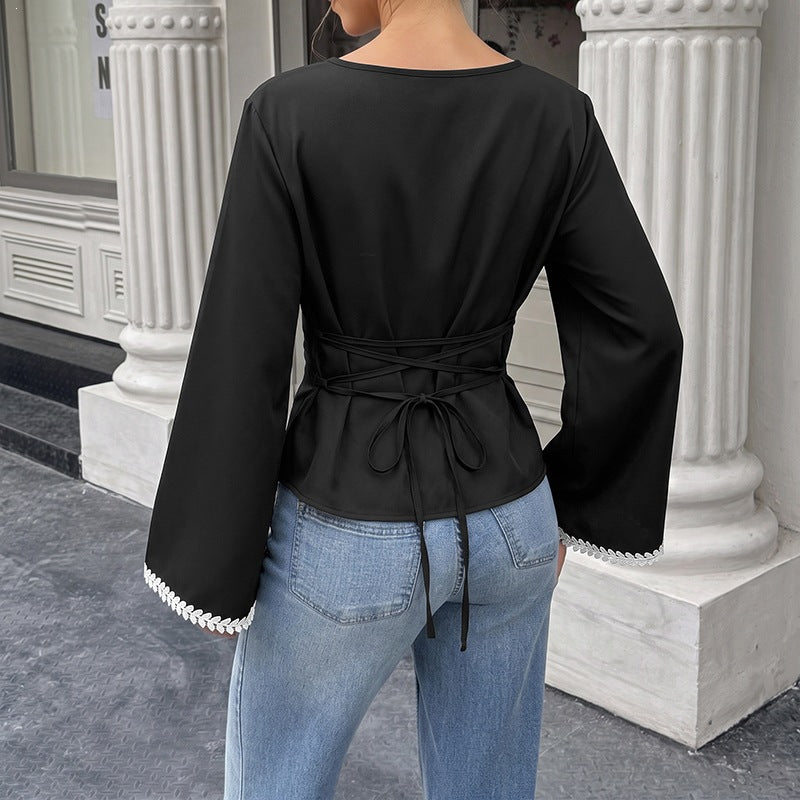 Womens A-line Long Sleeve Blouse