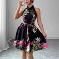 Floral Print Waist Tie Dress