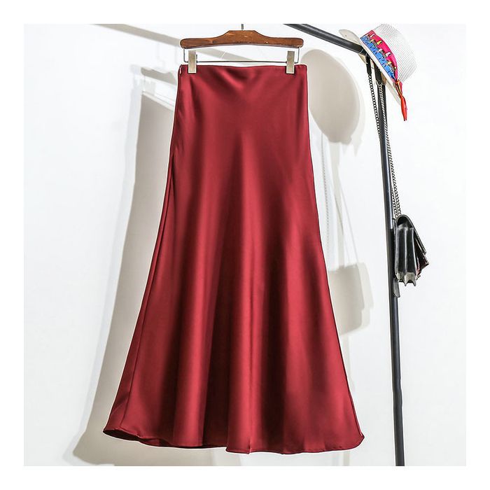 Luna Satin Fishtail Skirt