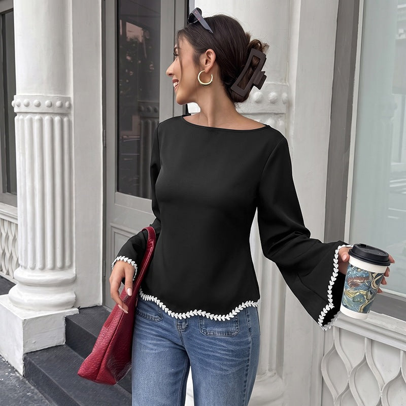 Womens A-line Long Sleeve Blouse