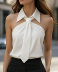 Lapel Tie Design Satin Vest