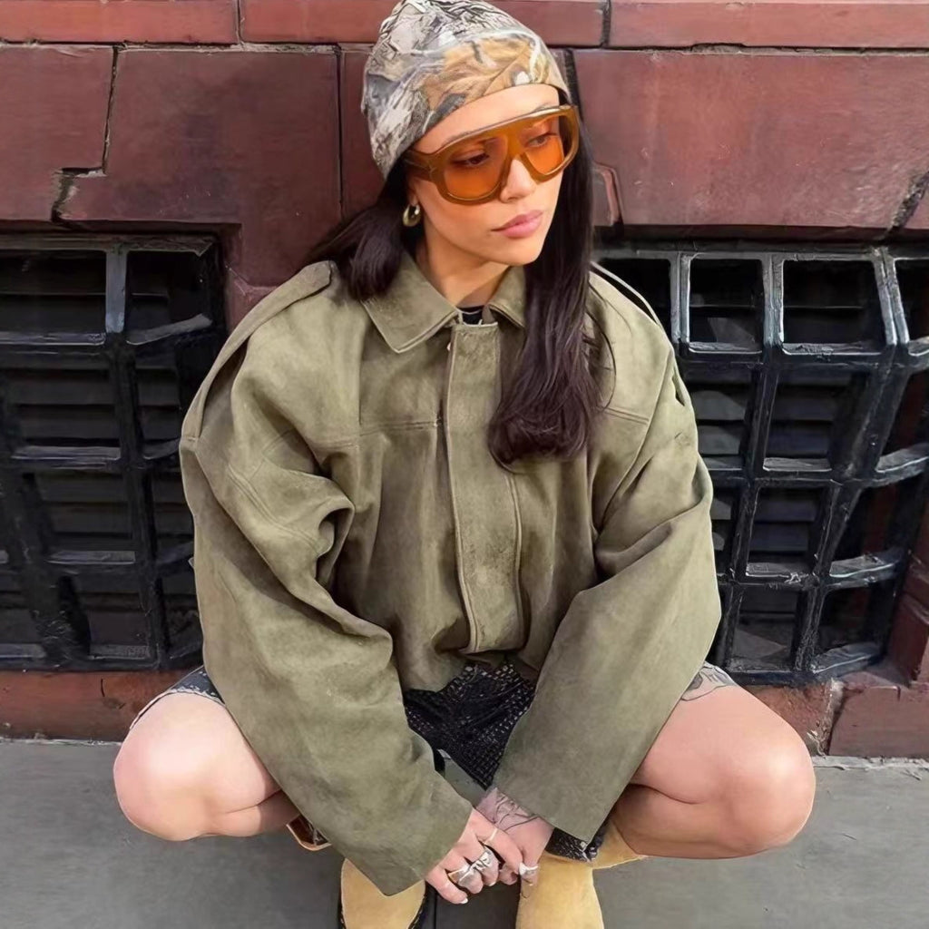 Sienna Relaxed Suede-Style Jacket