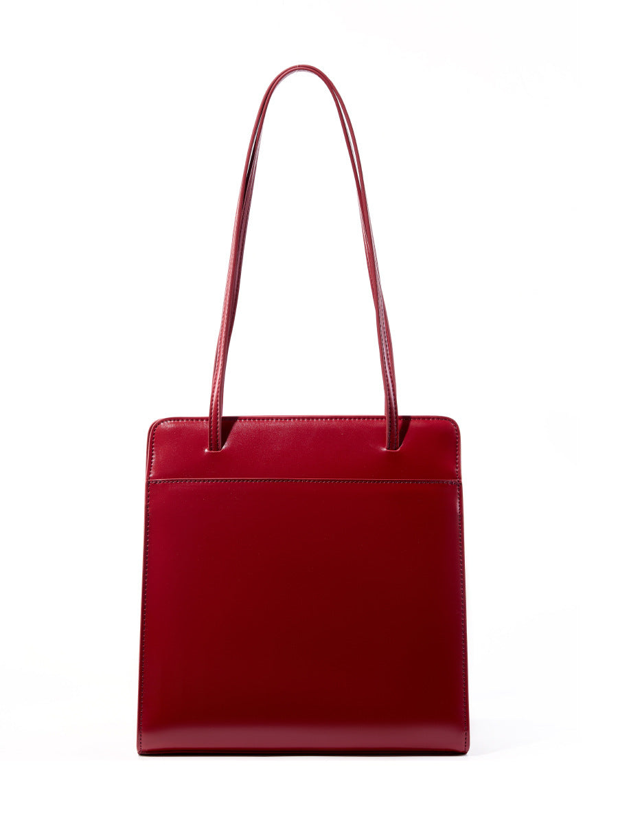 Genuine Leather Bucket Bag Retro Tote for Women
