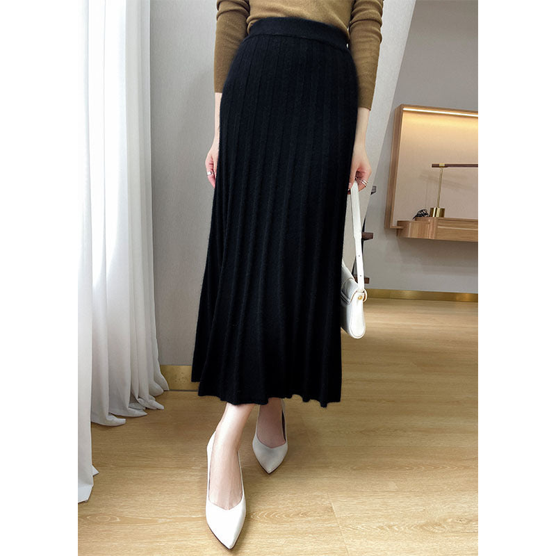 Pure Wool Pleated Midi Skirt