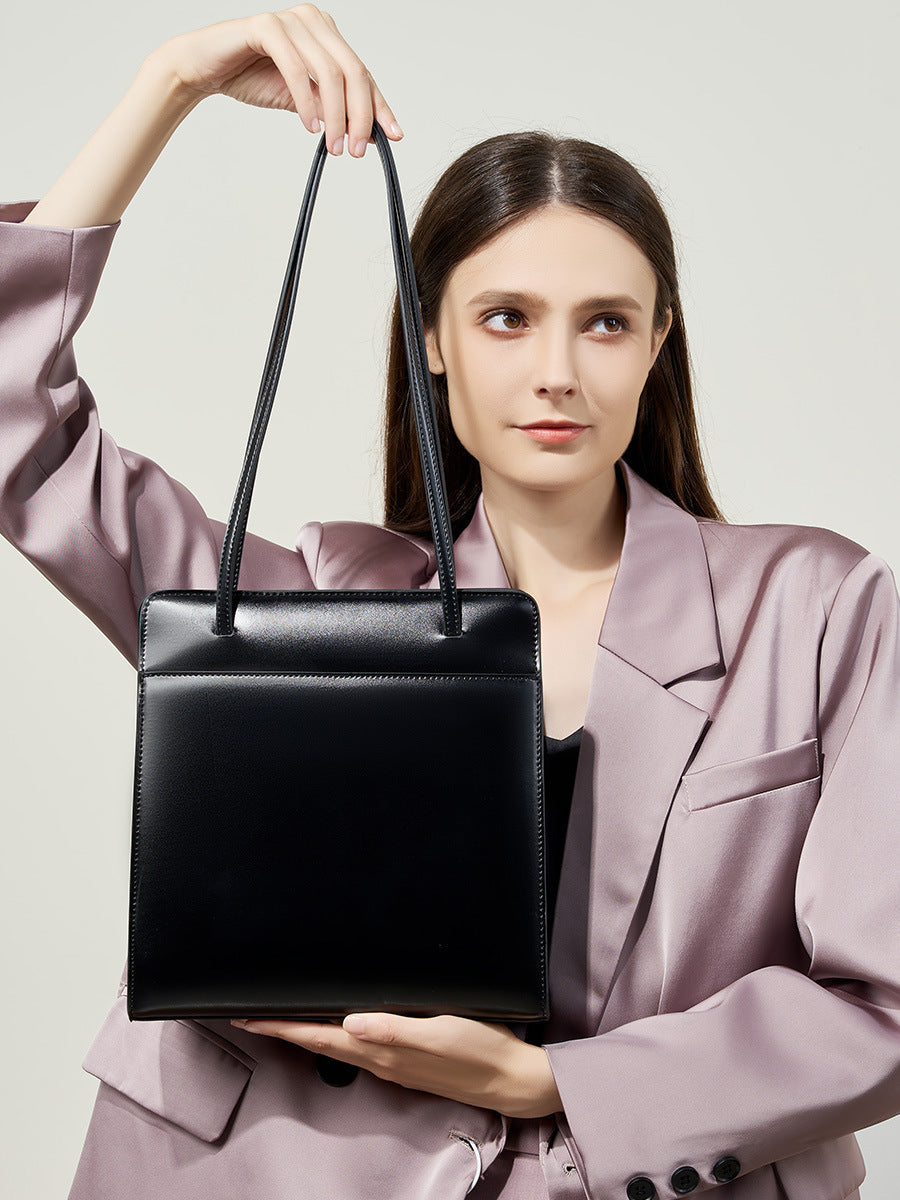 Genuine Leather Bucket Bag Retro Tote for Women