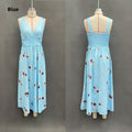 Floral Print Sleeveless V-Neck Long Dress