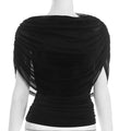 Scarf Collar Sleeveless Slim Fit Top