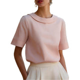 Audrey Elegant Rolled Collar Slim Fit Blouse