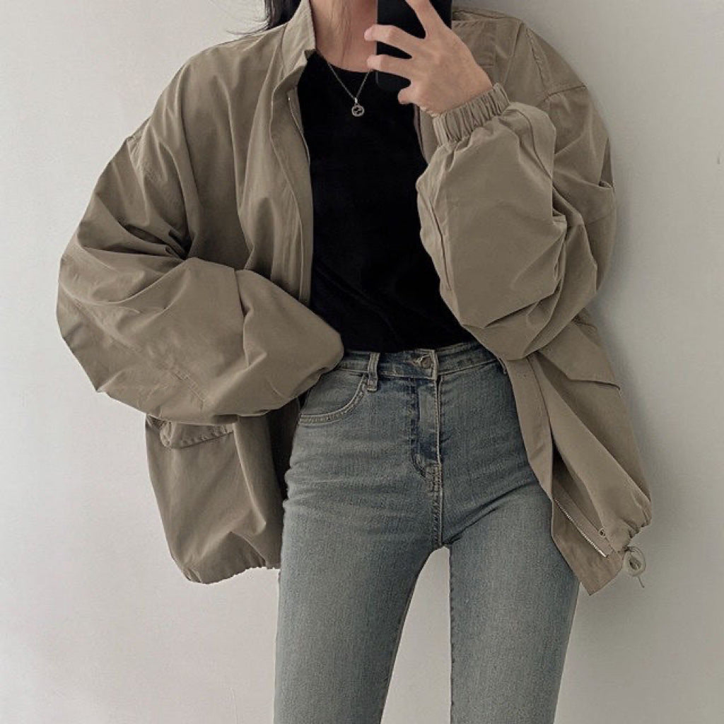 Korean Style Loose Baseball Jacket