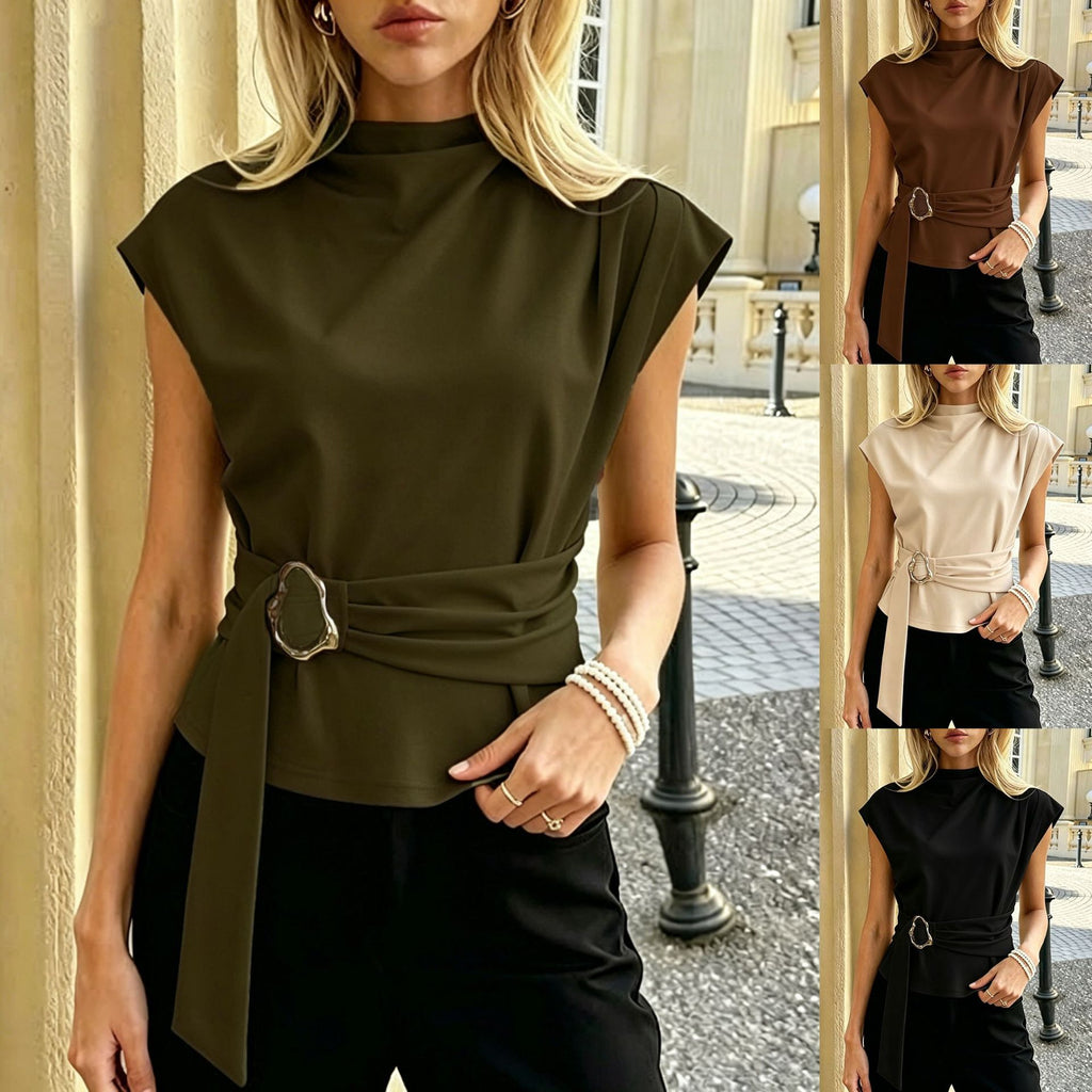 Womens High Neck Sleeveless Top