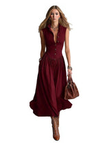 Serena Tailored Button-Front Midi Dress