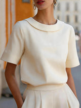 Audrey Elegant Rolled Collar Slim Fit Blouse