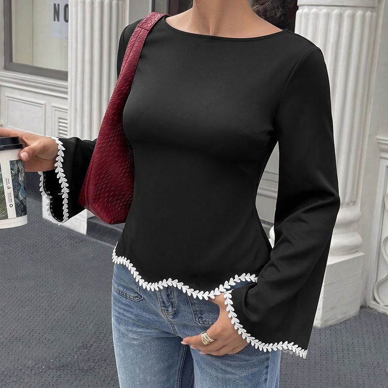 Womens A-line Long Sleeve Blouse