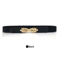 Simple Leaf Buckle Belt Elastic Waistband