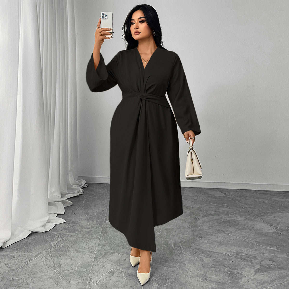 Elegant Long Sleeve Slim Fit Dress