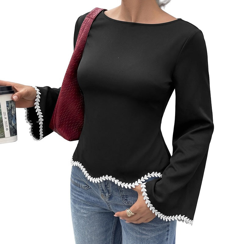 Womens A-line Long Sleeve Blouse