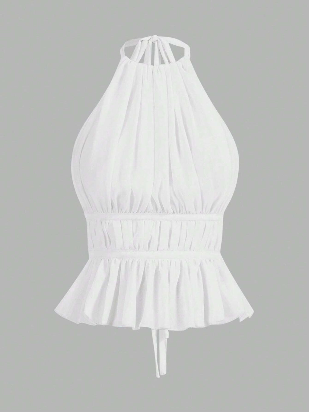 Womens Chiffon LaceUp Backless Top