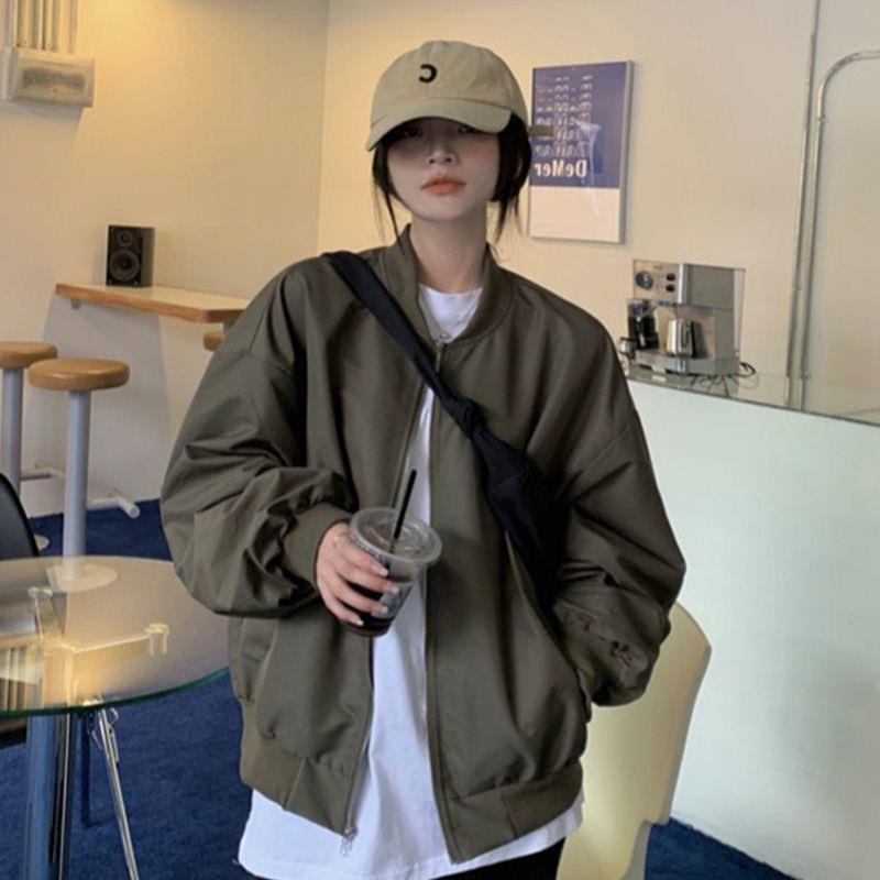 Retro V-neck casual loose jacket