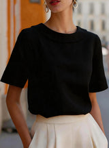 Audrey Elegant Rolled Collar Slim Fit Blouse