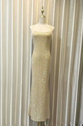 Rhinestone Embellished Slim Fit Evening Gown