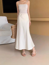 Luna Satin Fishtail Skirt