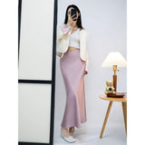 Luna Satin Fishtail Skirt